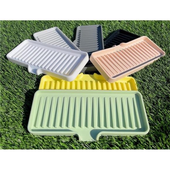 Happitasa Silicone Soap Dish Tray and Sponge Holder with Drain Chute | Bathroom - Picture 5 of 8